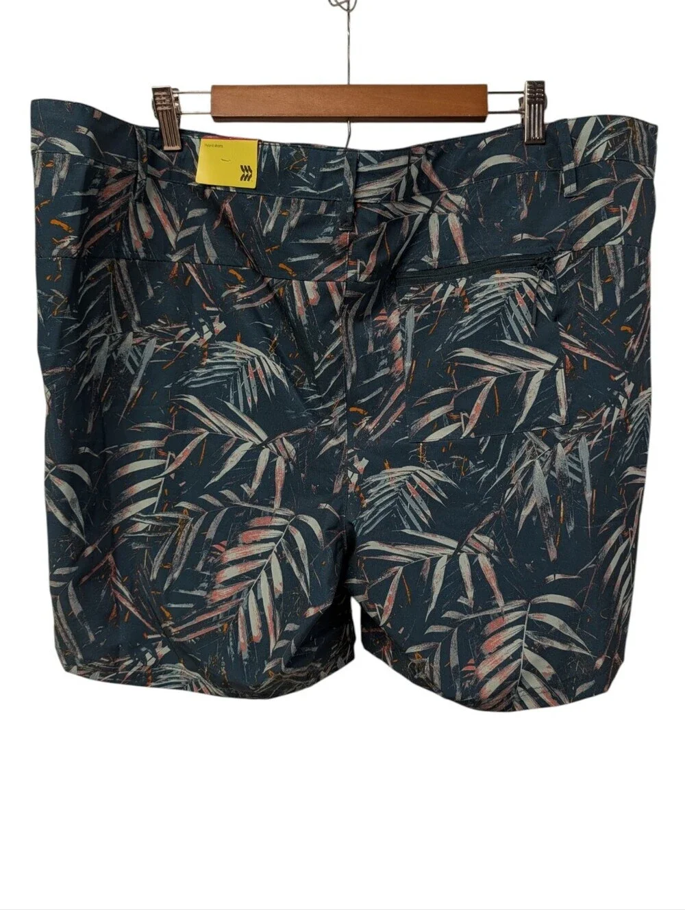 All in Motion Hybrid Shorts Mens XXL NWT Palm Leaf Print Navy Blue Athletic